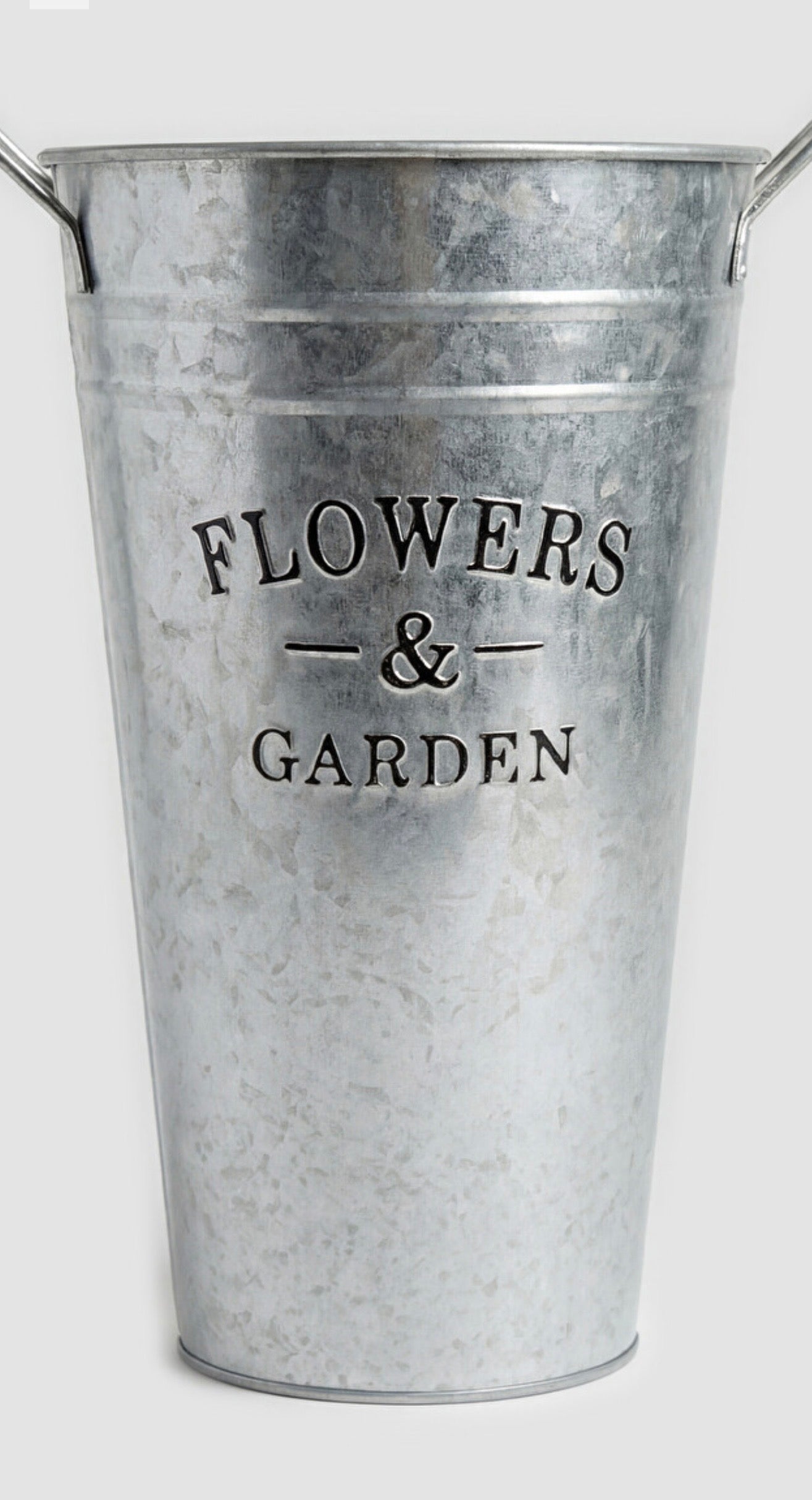 Vintage Zinkblech Blumeneimer – Rustikale Bauernhausvase